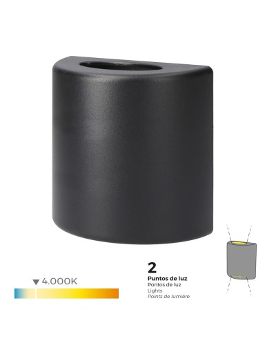 Aplique led 3w 60lm 4000k luz dia ip65 12x12x6cm ovalado edm | Iluminación led | Aplique led 3w 60lm 4000k luz dia ovalado ed...