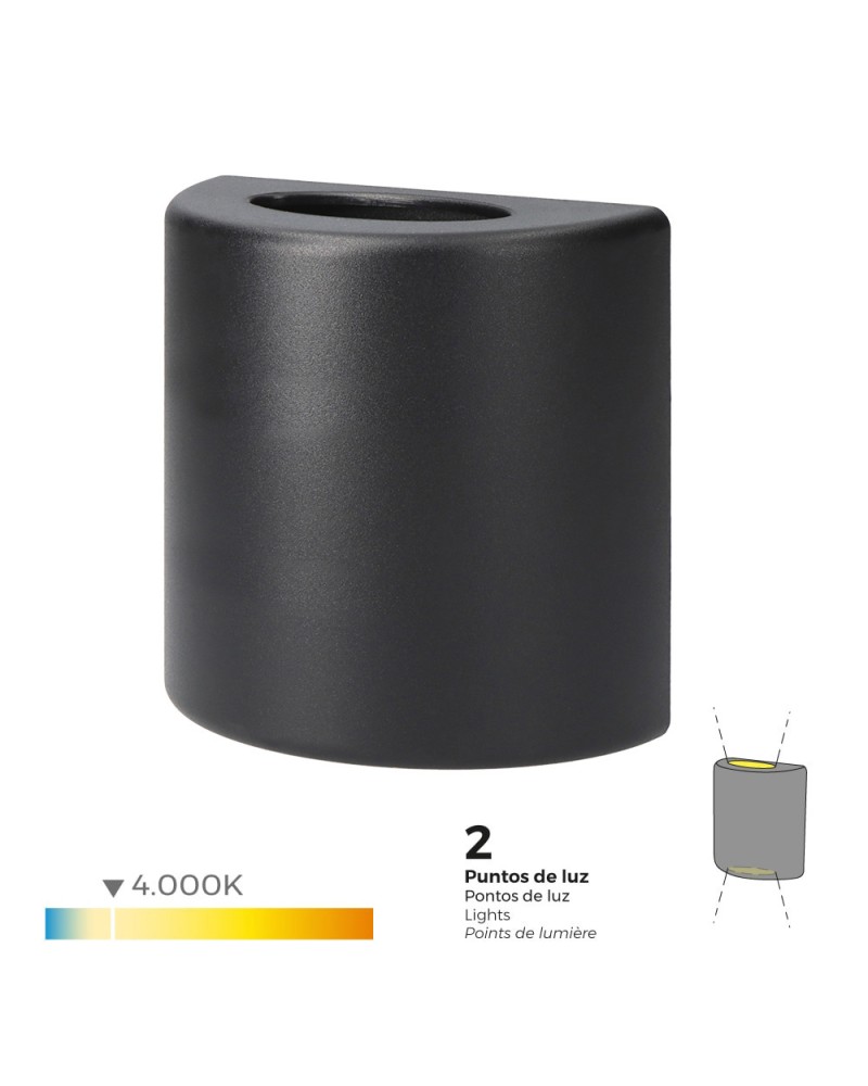 Aplique led 3w 60lm 4000k luz dia ip65 12x12x6cm ovalado edm | Iluminación led | Aplique led 3w 60lm 4000k luz dia ovalado ed...