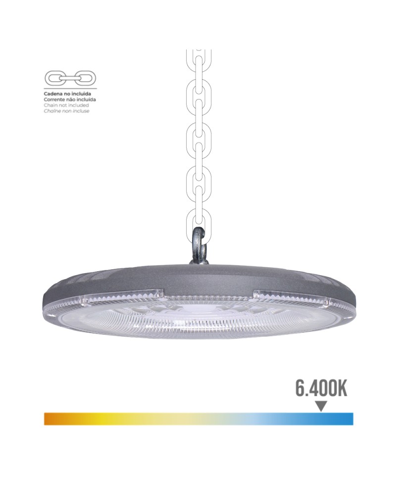 Campana led 100w 10.000lm 6400k 90° ip65 edm