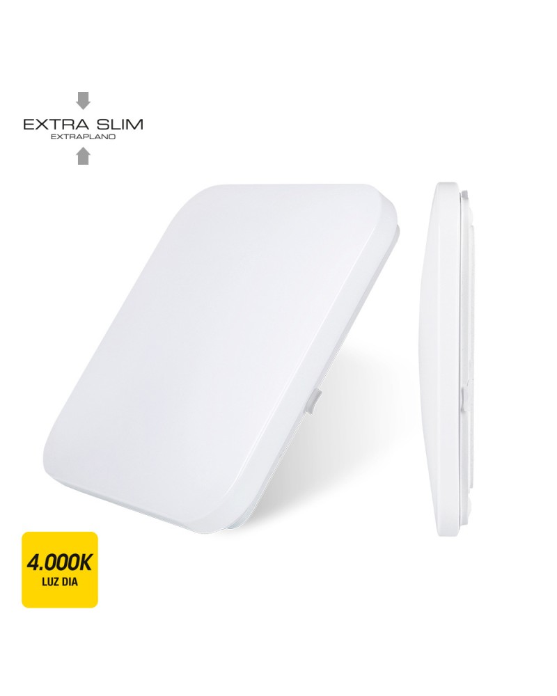 Aplique superficie led extraplano 12w 4000k cuadrado 28x28x6,3cm edm | Iluminación led | Aplique superficie led extraplano 12...
